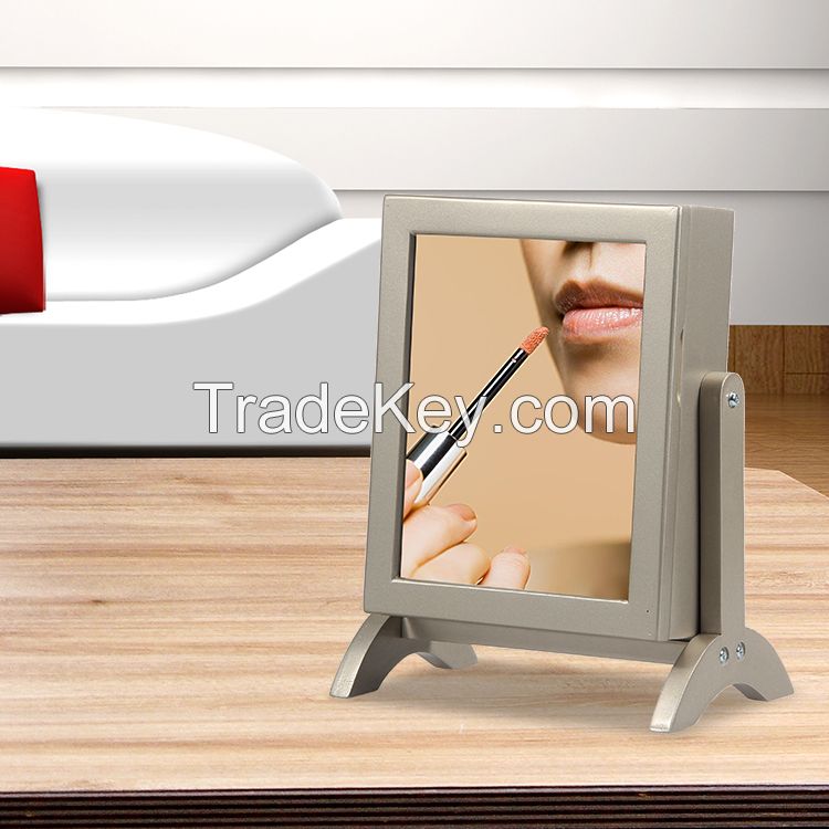 Wood Small Jewelry Cabinet Storage with Free Standing Mirror