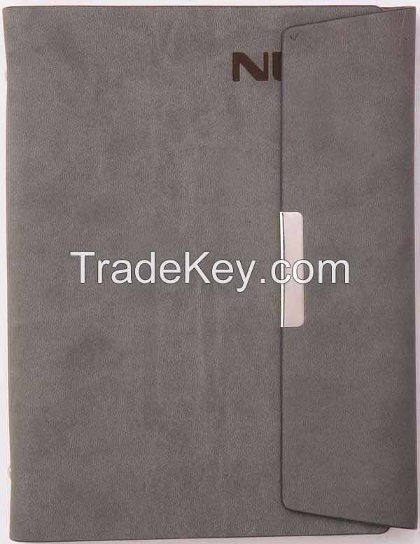 Grey flat PU whole sale paper agenda_China printing factory