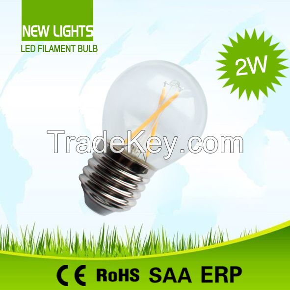 2W E27 G45 LED Filament Bulb with 360 degree