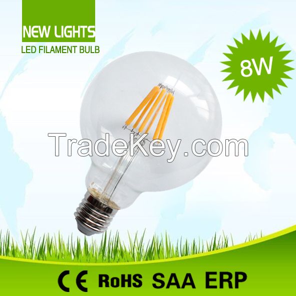 2W E27 G95 LED Filament Bulb with 360 degree