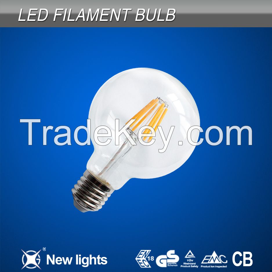TUV CE&amp;amp;amp;ERP 2015 Newest LED Filament Bulb Dimmable 6W 8W