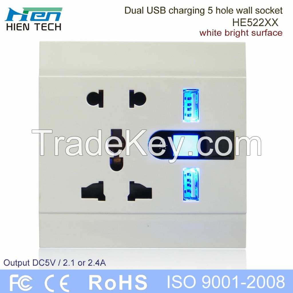 Wholesale USB wall socket 5V2.1A 2.4A