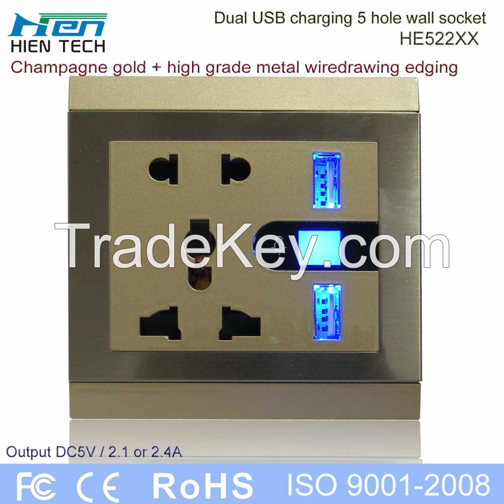Promotion USB socket wall mounted universal socket