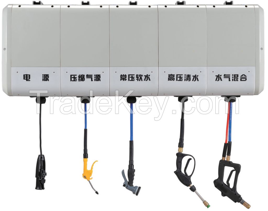 Smart combined retractable scroll of air-tube,electric current-tube and water-tube