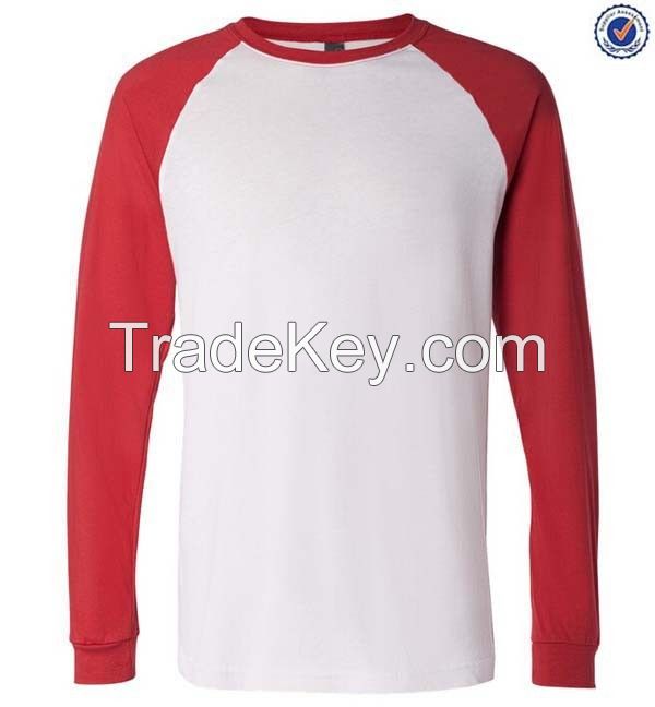 Plain Contrast Colors Basic Baseball Long Sleeve Tee Shirts  3170209