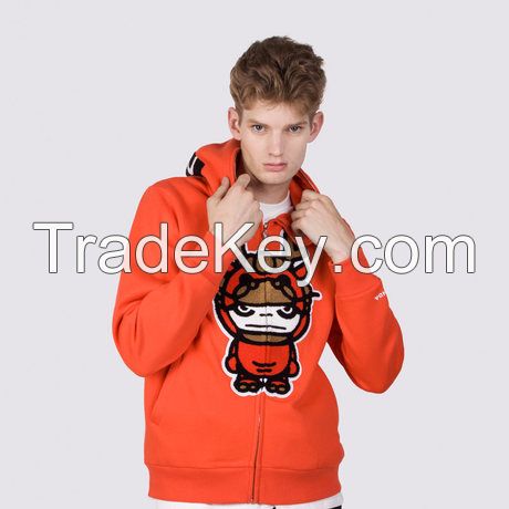 Men Sports Fleece Hoodie Zipper Sportswear OEM Factory  3170210