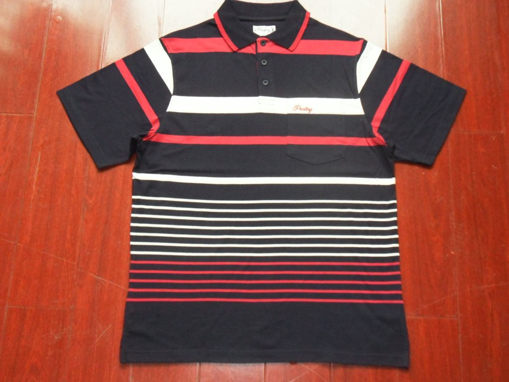 A-class straight striped cotton polo shirts for men and womens wear