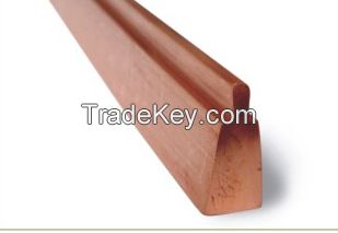 Oxygen-free silver-copper alloy shaped copper bar