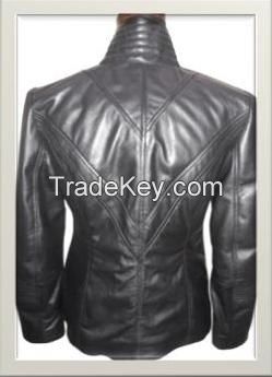 Women's High Neck Styled Leather Jacket Style F-12255A