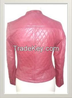 Women's preppy biker Leather Jacket Style F-12589