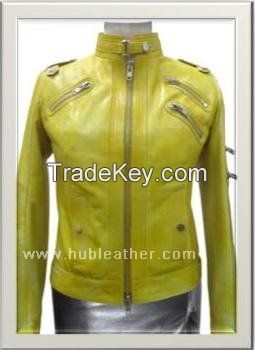 Women's Biker Leather Jacket Style F-12263