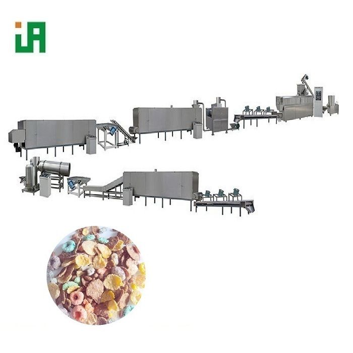 Puffed Breakfast Cereals Corn Flakes Processing Line Machine