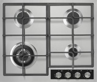 DICC6042 - 60CM Stainless Steel Gas Hob 4 Burners