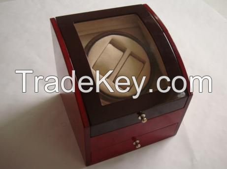 Diplomat Wood Finish Single Watch Winder with Smart Internal Bi-Directional Timer Control.