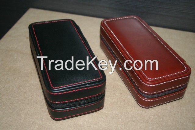 Double Zippere  watch boxes for double watches 