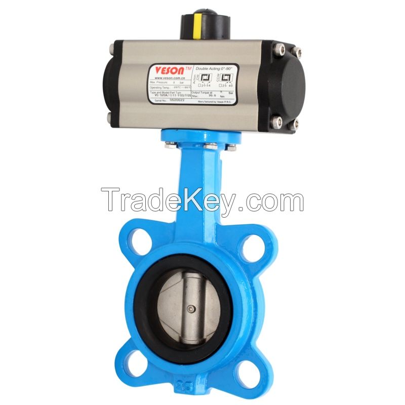 Pneumatic Actuated Flanged Butterfly Valve
