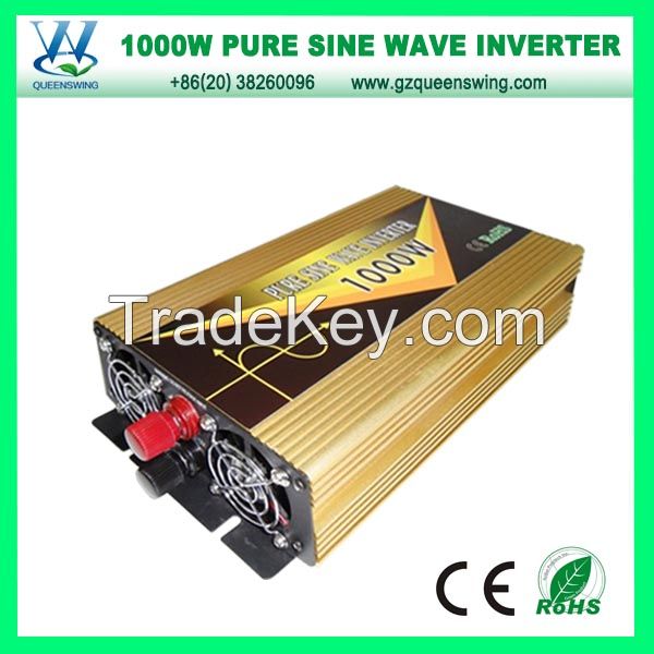 Hot 1000W Peak 200W Pure Sine Wave Power Inverter DC12V to AC220V good to load any machine (QW-P1000B)