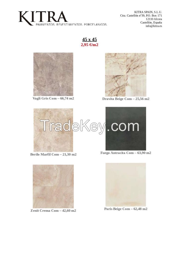 STOCK FLOOR TILES OFFER MADE IN SPAIN