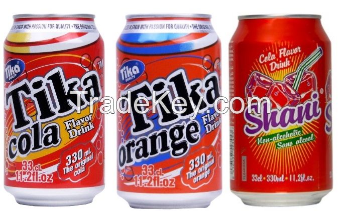 Cola soda, Orange soda, Apple soda