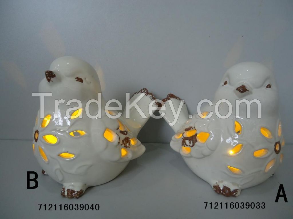 Ceramic led bird decoration