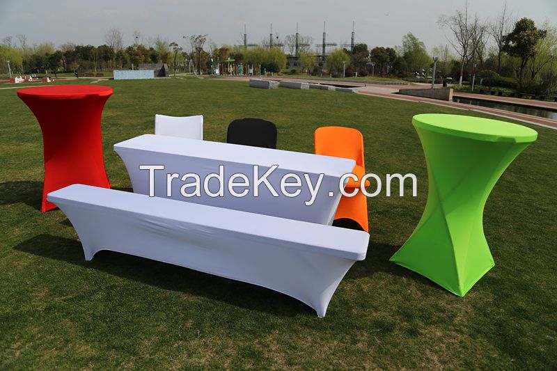 spandex table cloth/lycra stretch table cloth/6ft spandex table cloth