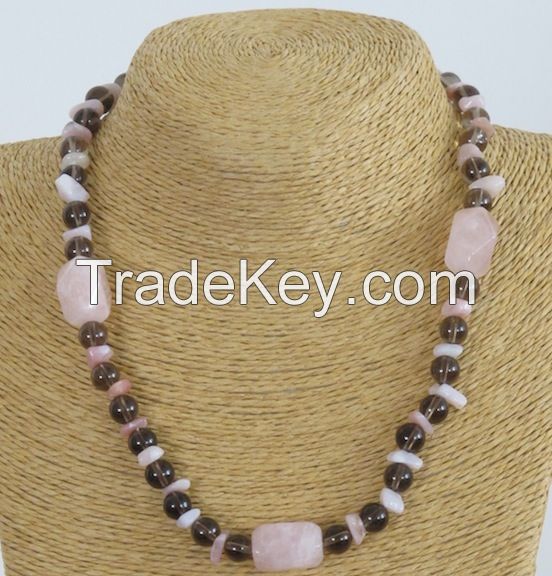 Smoky Quartz &amp; Rose Quartz Necklace