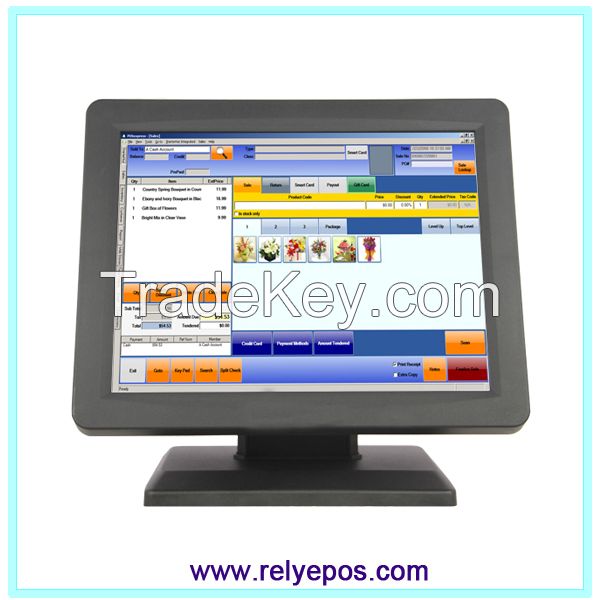 Rely 15&quot; All-in-one bezel free dual display touch POS machine system