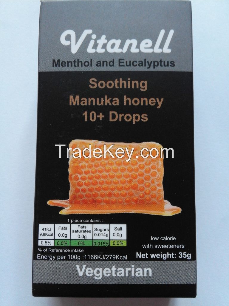 VITANELL SOOTHING MANUKA HONEY  10+DROPS FOR THROAT