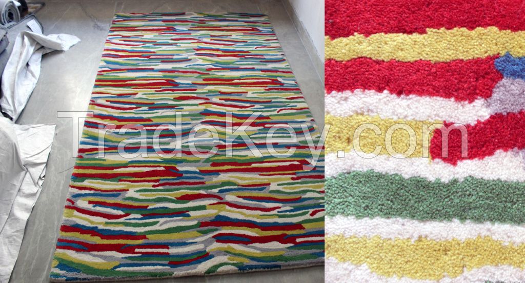 Hand Tufted, Hand Knotted, Hand-loom, Pit-loom, Punja loom, Cut-shuttle, 