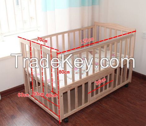 Solid Wooden Baby Crib, Multi-purpose crib