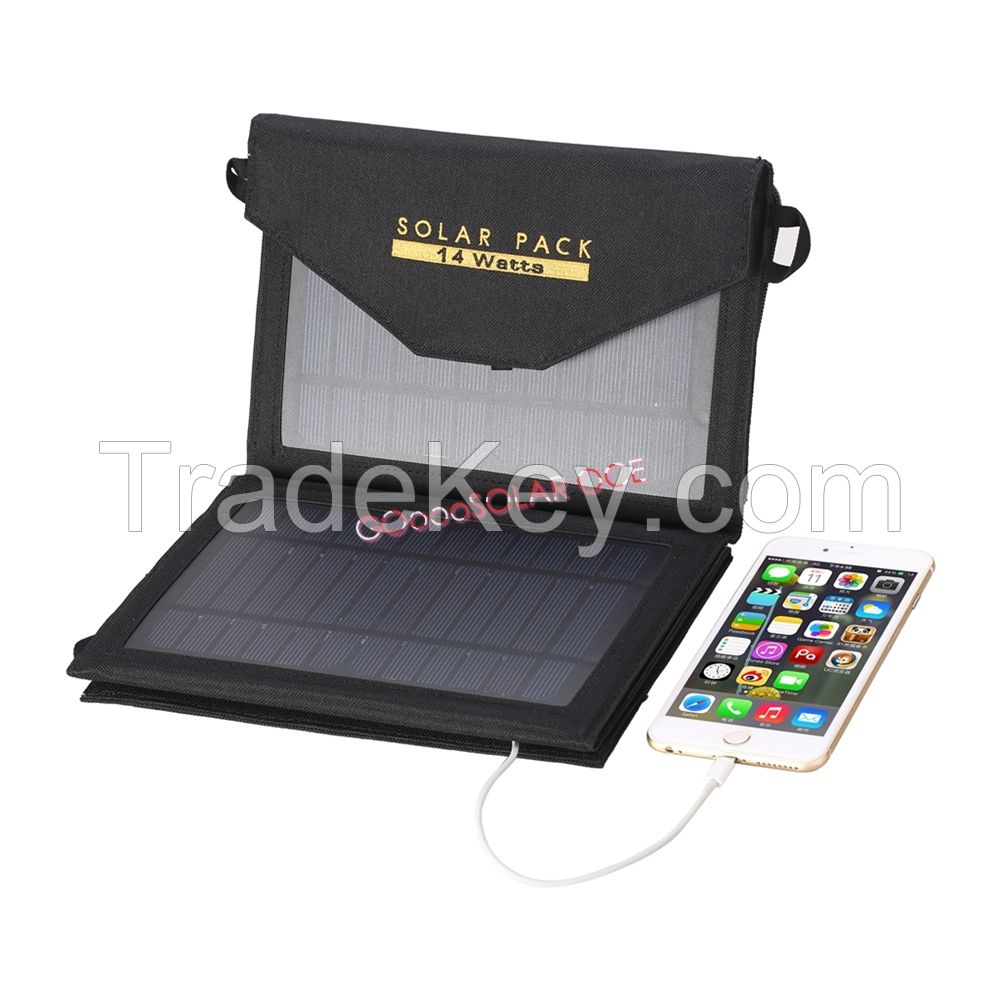 14w Portable Foldable Solar Chargers for Smartphone Tablet PC