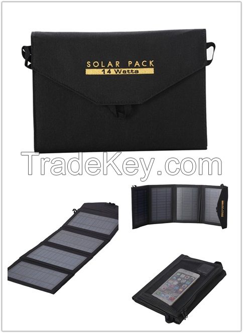 14w Portable Foldable Solar Chargers for Smartphone Tablet PC