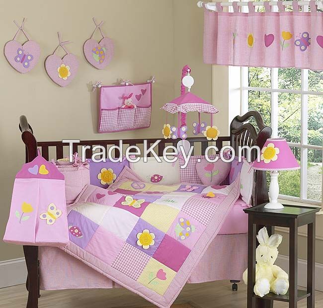 new style pretty flowers baby bedding set yellow baby bedding sets