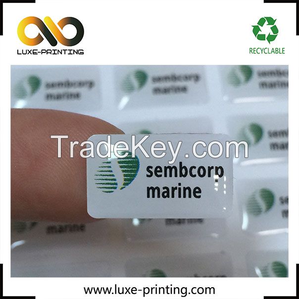 Custom design polyurethane label epoxy resin dome sticker / raised log