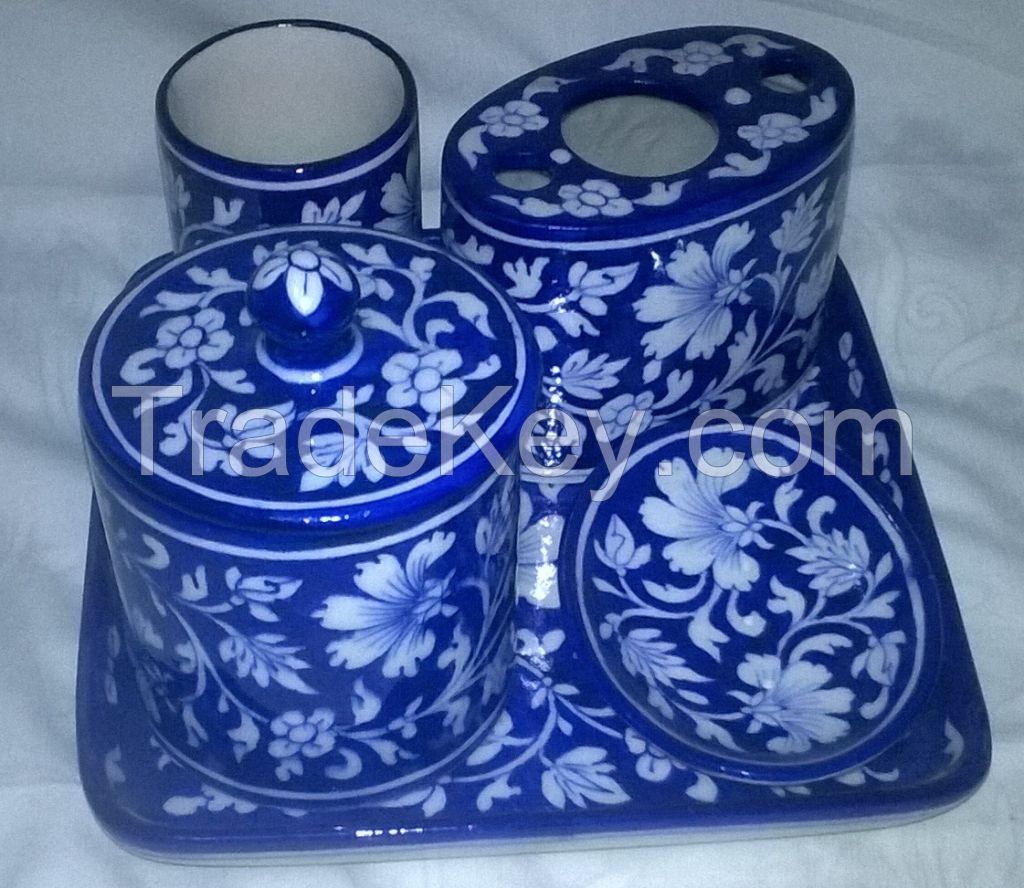 Kamals Blue Pottery Bathroom Sets