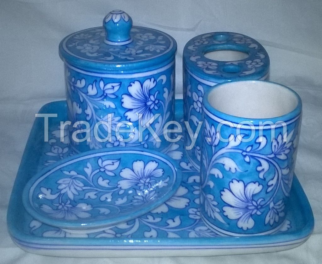 Kamals Blue Pottery Bathroom Sets