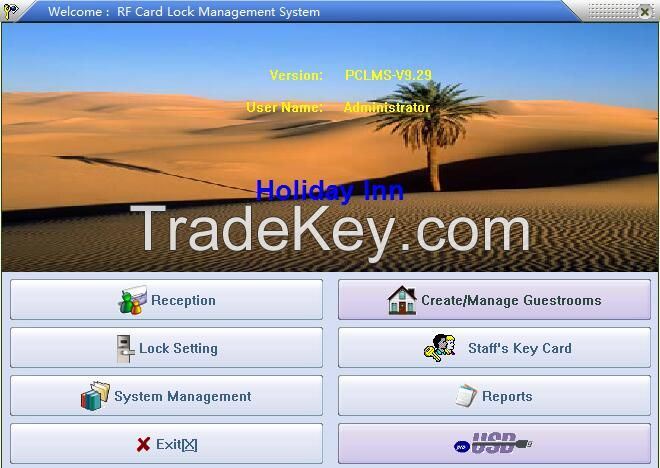 RF hotel card door locks with management software