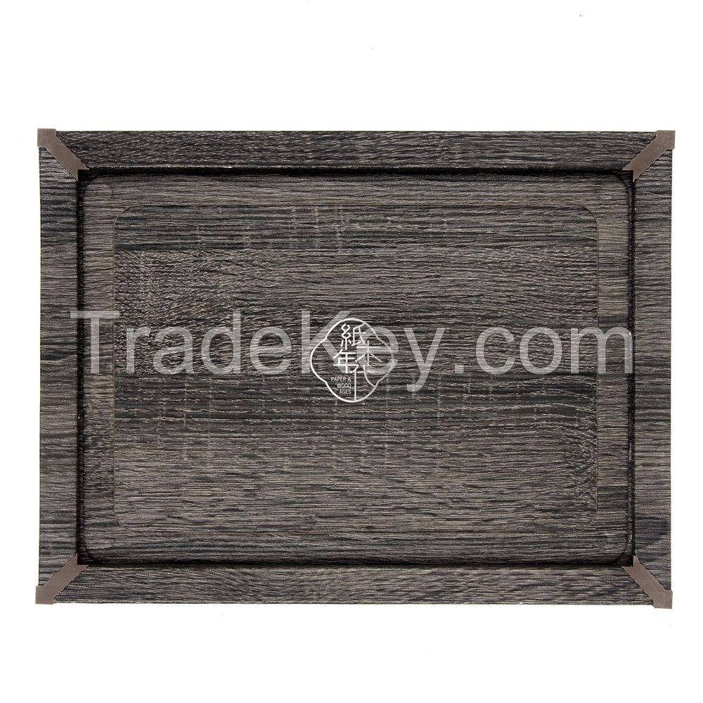 Paper&amp;Wood Ages Dark Wood Style Cardboard Picture Frame, Picture Mats, Paper Picture/Poster Frame.Cardboard Removable Picture Photo Frame, Paper Photo Frame, Cardboard Photo Frame (Blu-Tack Included)