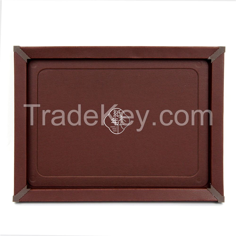 Paper&amp;amp;Wood Ages Dark Red Wood Style Cardboard Picture Frame, Picture Mats, Paper Picture/Poster Frame.Cardboard Removable Picture Photo Frame, Paper Photo Frame, Cardboard Photo Frame (Blu-Tack Included)