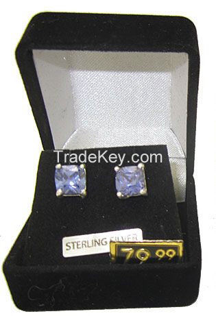 Three pair of Solitaire Stud earrings made with Austrian Elements Crystal Stones
