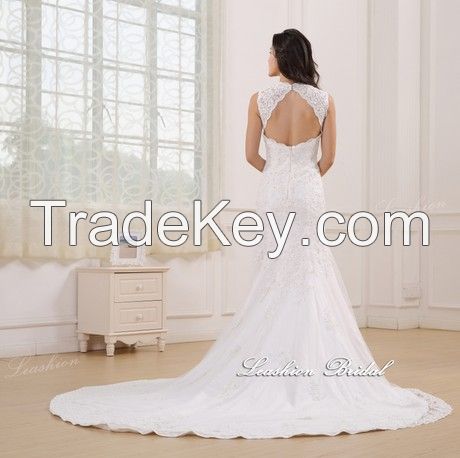 2015 New elegant lace wedding dress