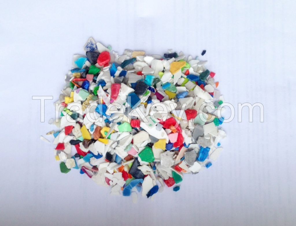 Mixed color PP (polypropylene), washed and crushed