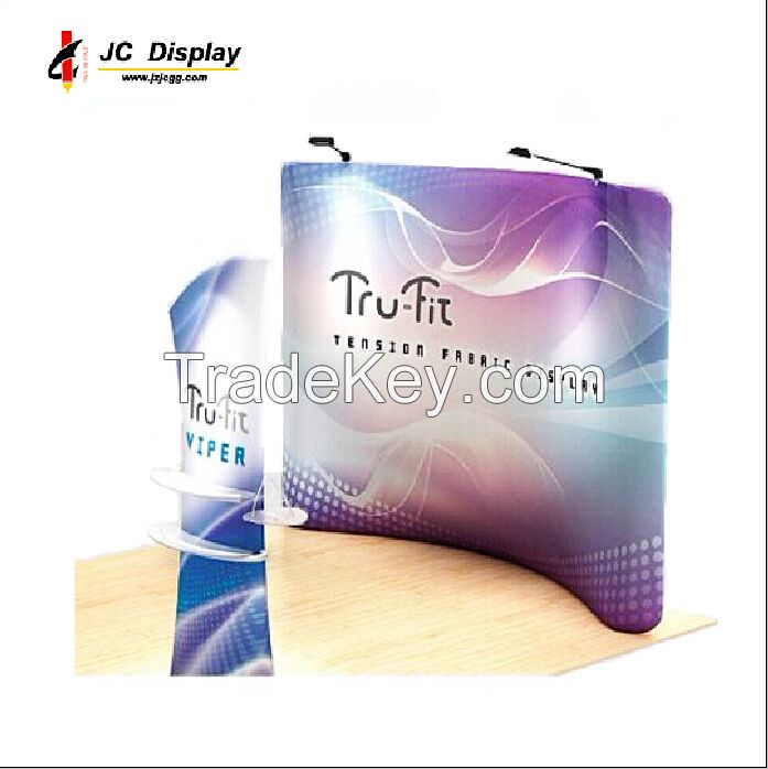 Waveline Tension Fabric Exhibit Display Stand( S-Shape Model & Straight Model Available)