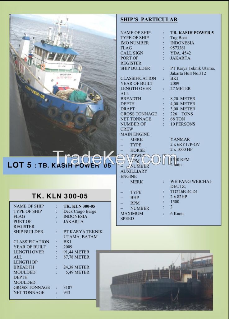 Barges & Tug Boats For Sale 