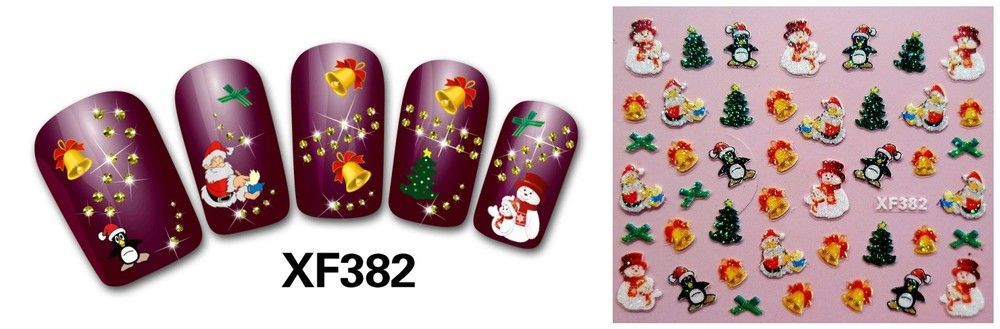 Free Shipping XF series 3d nail art nail sticker