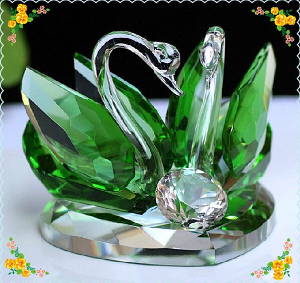 Free Shipping 100x120mm Elegant Crystal Swan Decoration For Wedding Gifts Safest Package with Reasonable Price