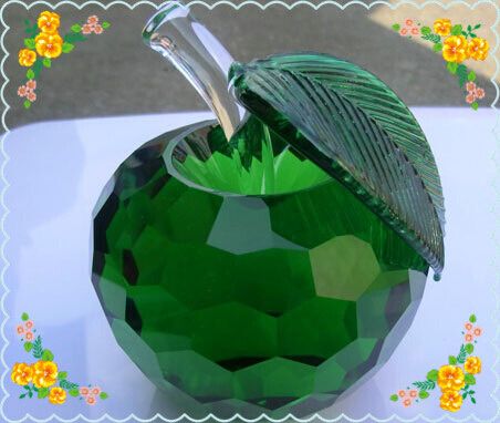 Free Shipping 60mm Fine Crystal Apple For Holiday Decoration Safest Package With Reasonable Price