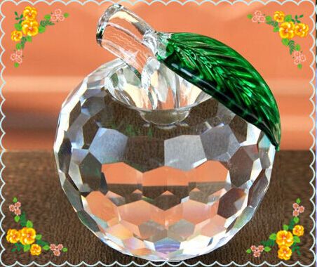 Free Shipping 60mm Fine Crystal Apple For Holiday Decoration Safest Package With Reasonable Price