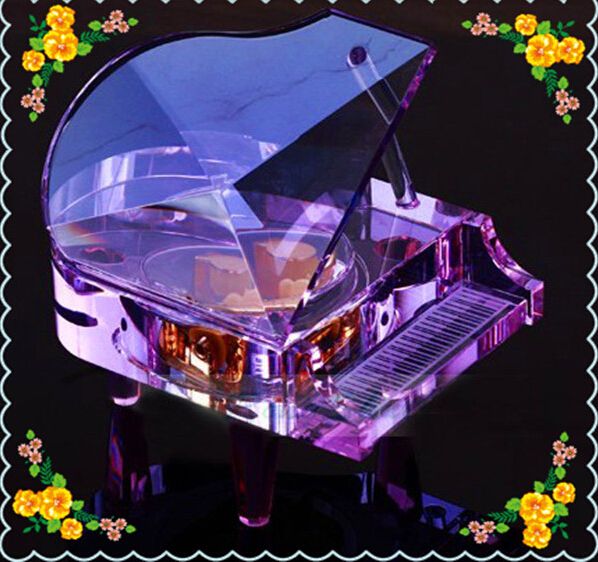 Free Shipping 13*14*10cm Customized Crystal Piano Music Box For Wedding Gifts Safest Package with Reasonable Price
