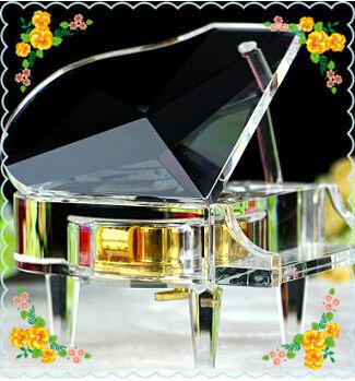 Free Shipping 13*14*10cm Customized Crystal Piano Music Box For Wedding Gifts Safest Package with Reasonable Price